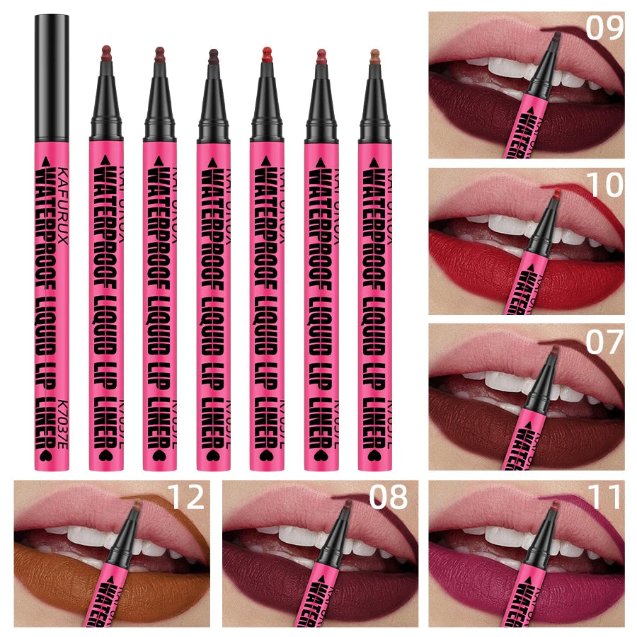 1PC Liquid Matte12-Color Lipliner Pencil Waterproof Plumping Stain Lipstick Natural Lip Liner Outline Lips Contour Makeup