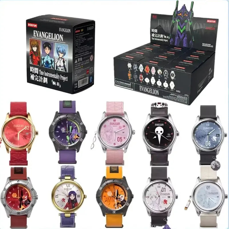 Original BANDAI NEON GENESIS EVANGELION Time Completion Plan Series Watch Blind Box Anime Character Model Toys Gifts