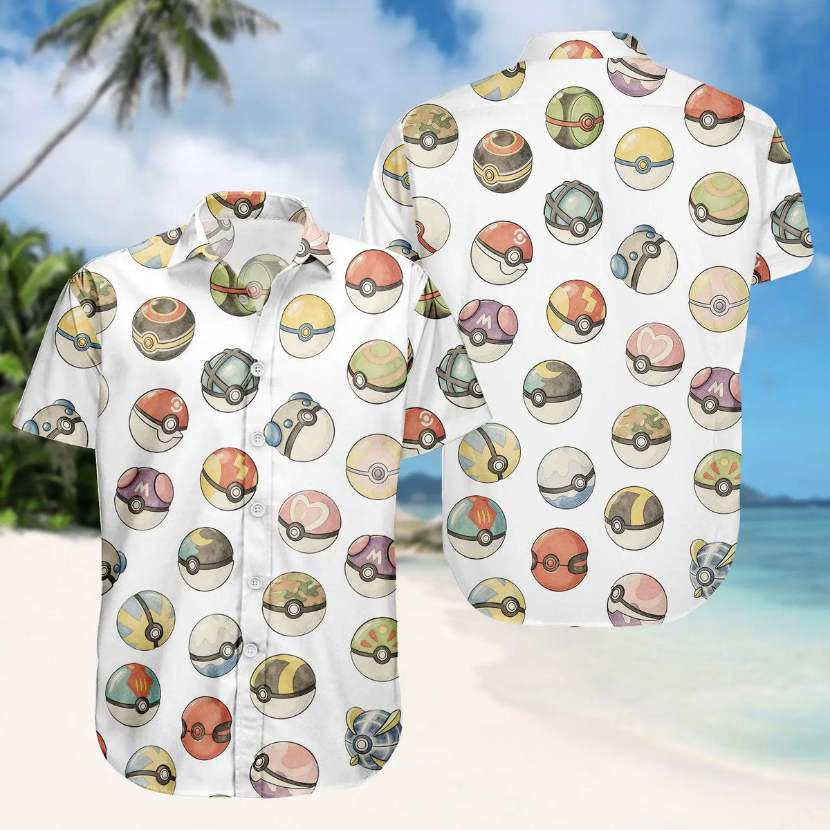 Trendy Brand Fashionable Printed Short Sleeved Shirt for Boys and Couples, Outdoor Travel Lazy Style Loose Vacation Shirt