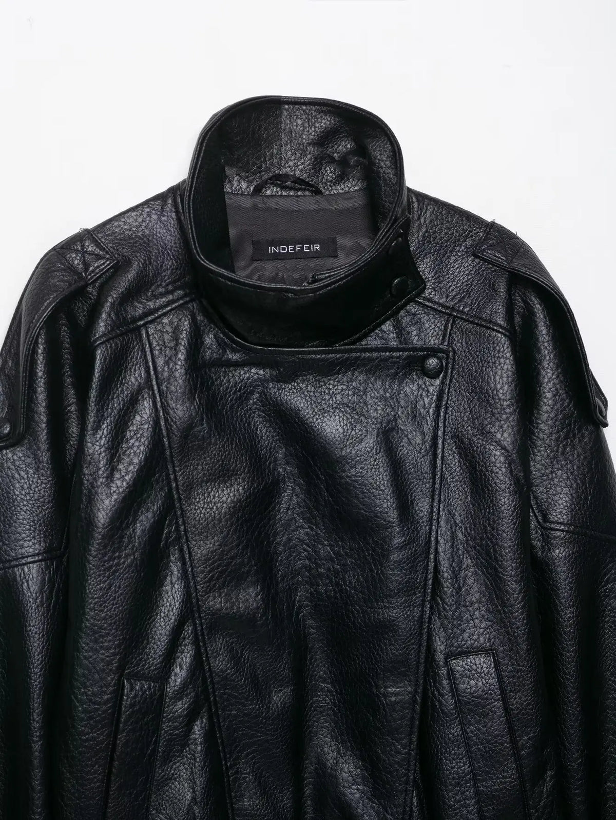 TFMLN 2025 Women Faux Leather Loose Jacket High Street Stand Collar Long Sleeve Coat Fashion Causal Zipper Outwear Autumn Winter