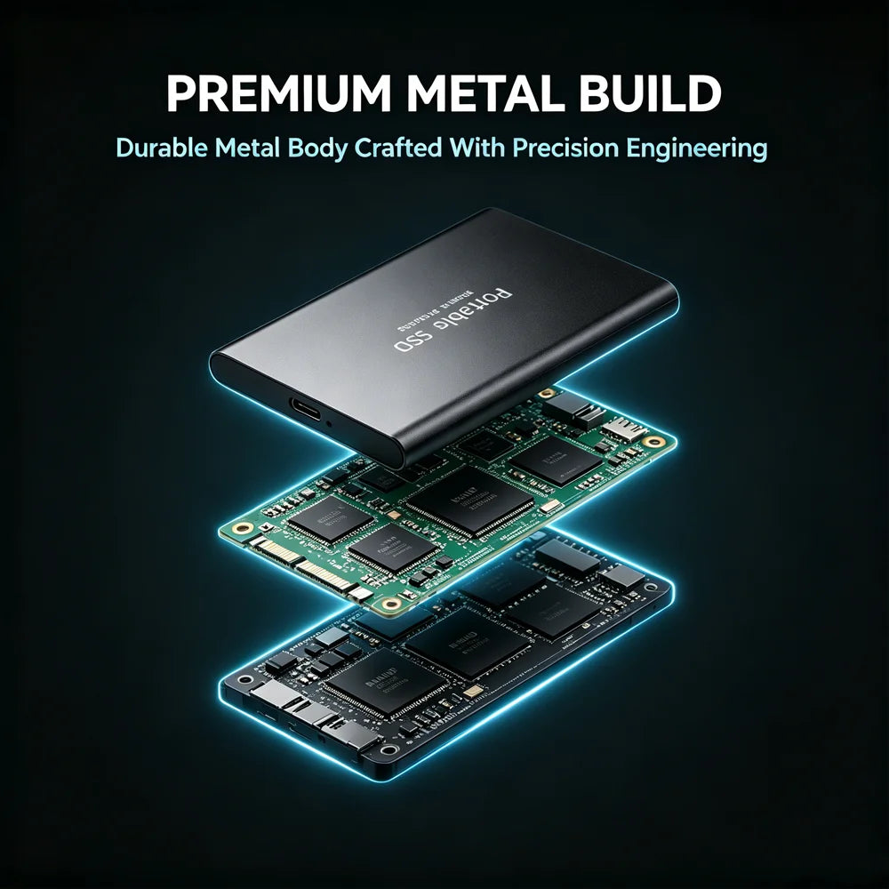 High-speed SSD 1TB Portable External Hard Drive 2TB Solid State Drive 4TB Mass Hard Disk for Laptop Mac PC and Mobile Phone Data