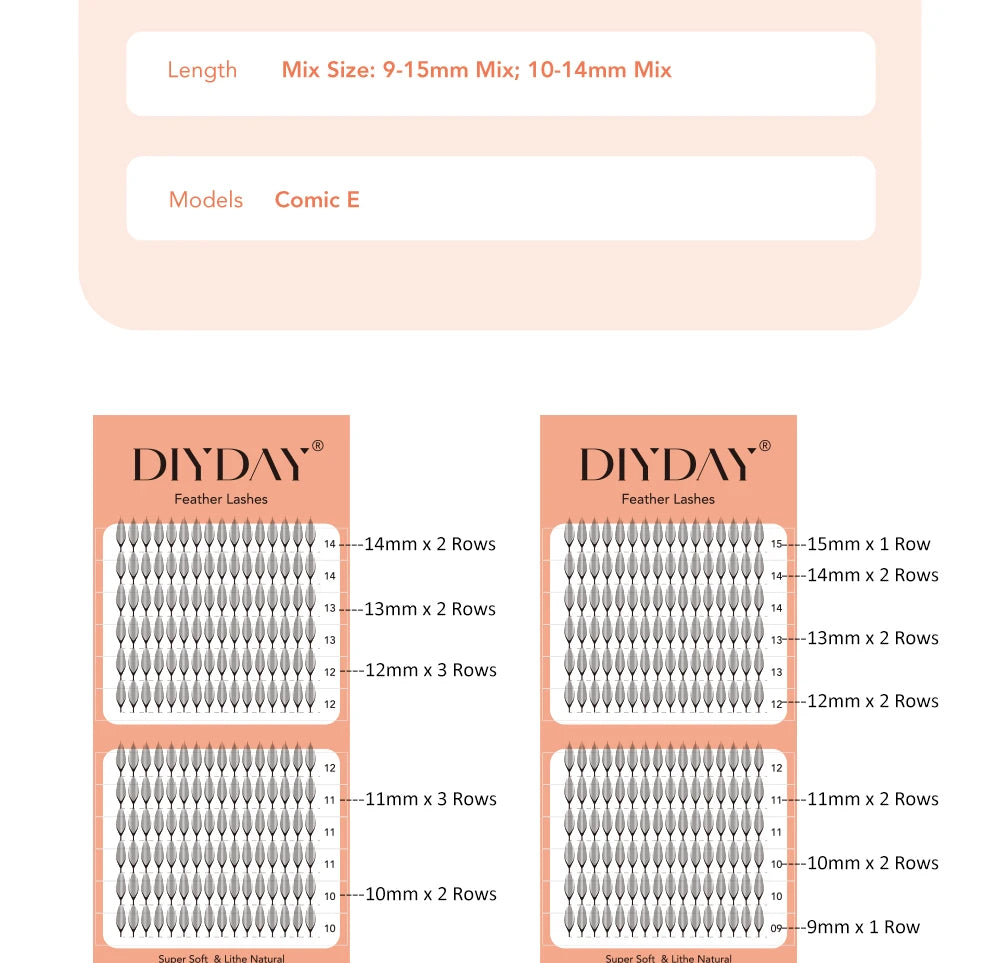 DIYDAY Narrow Anime Spire Lashes Premade Fans for Eyelash Extension Comic Spike False Mink Lashes Daily Natural Makeup Tool