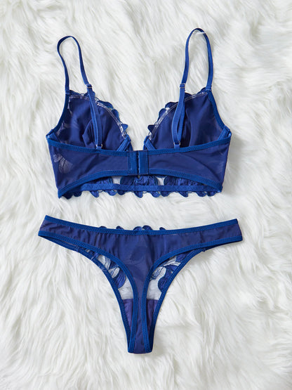 Women's Floral Lace Bra & Brief Set