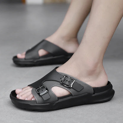 Summer Men Casual Sandals Outdoor Climbing Classic Roman Leather Beach Comfortable Trekking Hiking Fishing Fashion Slippers
