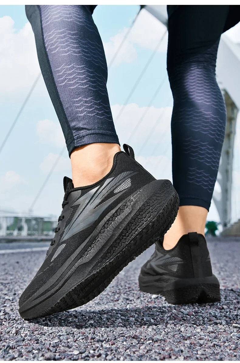 Men's Running Shoes Jogging Cushioning Mesh Outdoor Couple Trainer Race Breathable Sneakers Non-Slip Carbon Board Off-road Shoes