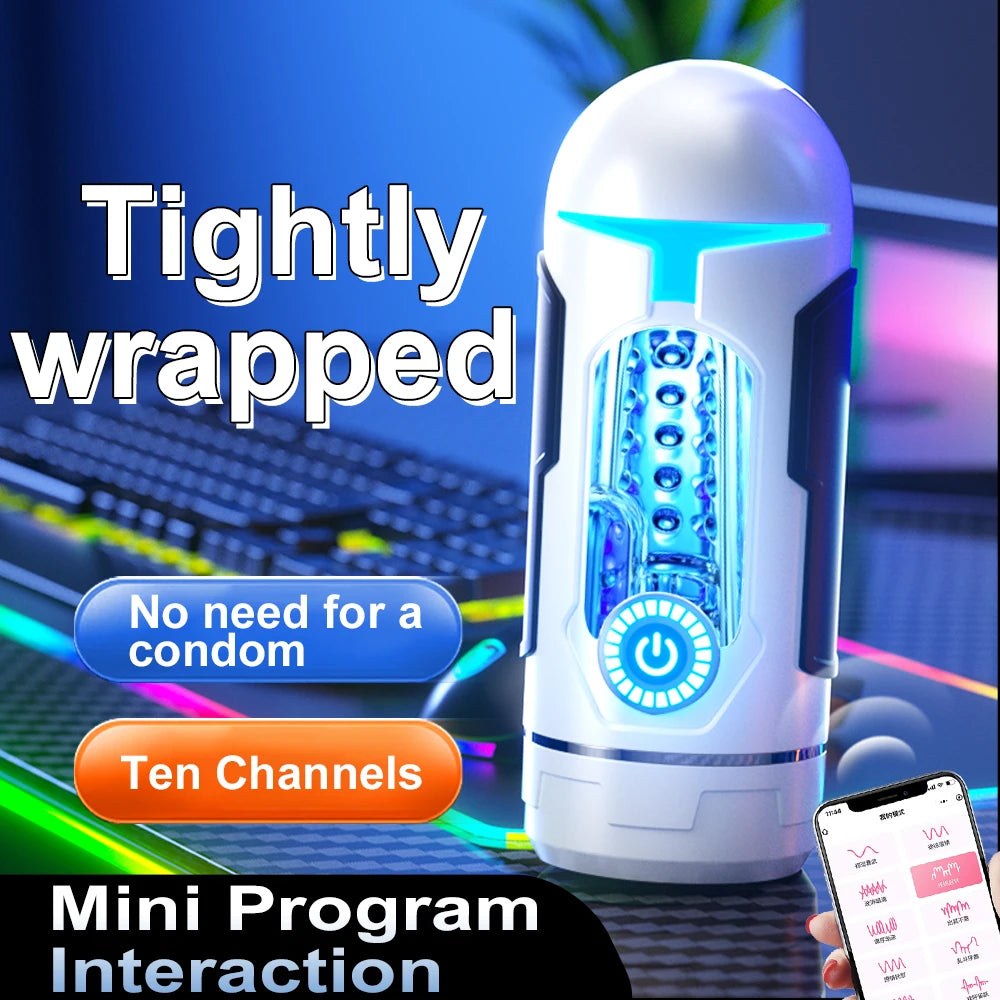 Vacuum Male Electric Masturbator Cup  Penis Machine Silicone Real Vaginal Multiple Modes Strong Vibration Adult Toys for Men