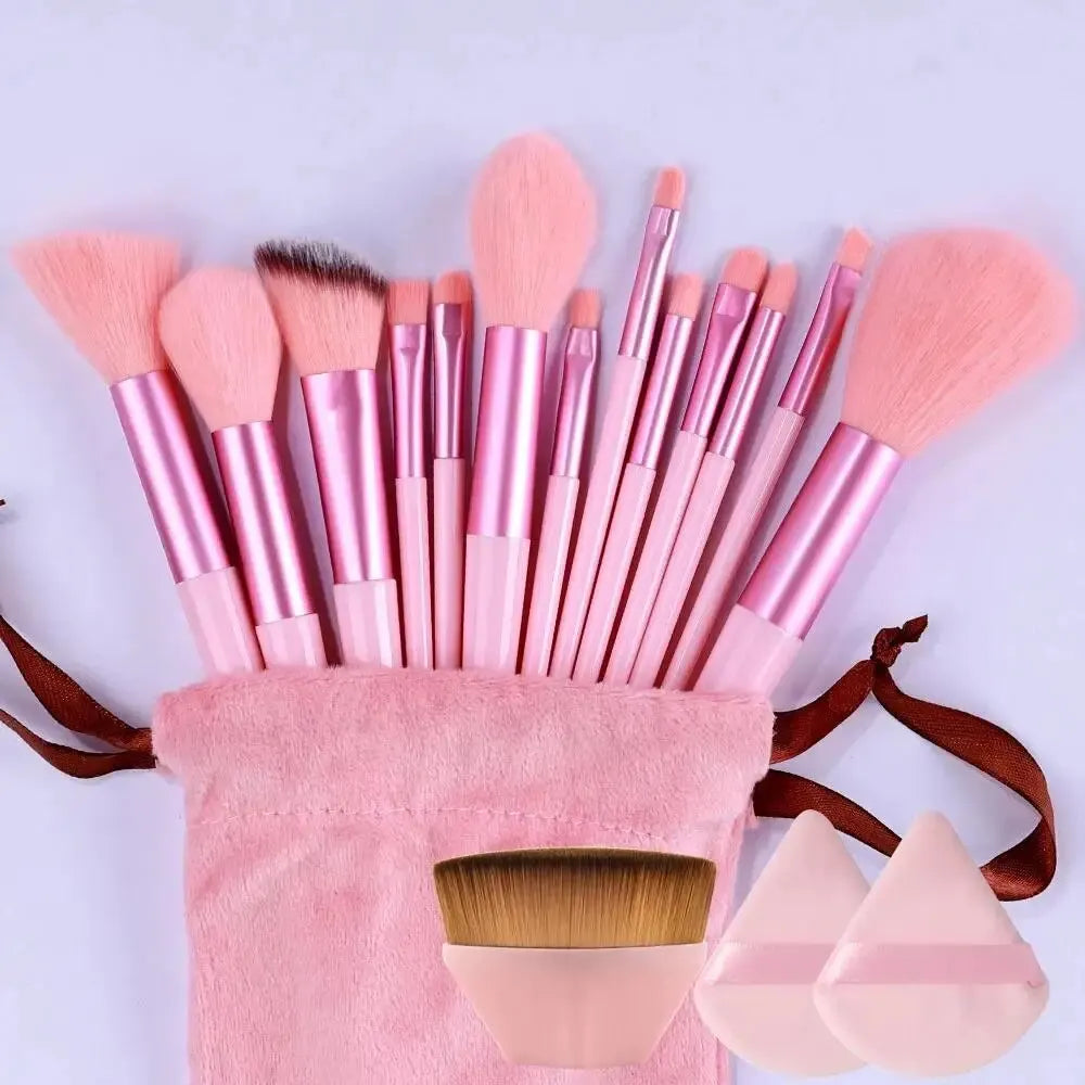 Professional Makeup Brush Set with Sponge & Storage Options