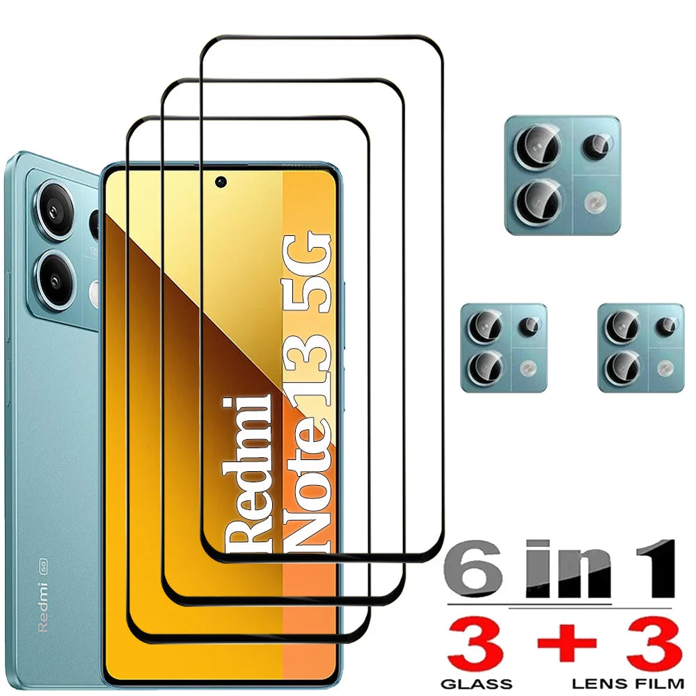 Protective Glass For Redmi Note 14 13 Pro 5G Screen Protectors Redmi Note13 12 11 10 Pro Tempered Glass & Lens Film Nota 12 Pro Plus Pelicula Cristal Templado For Redmi Note 14  Anti-Scratch Phone Front Film