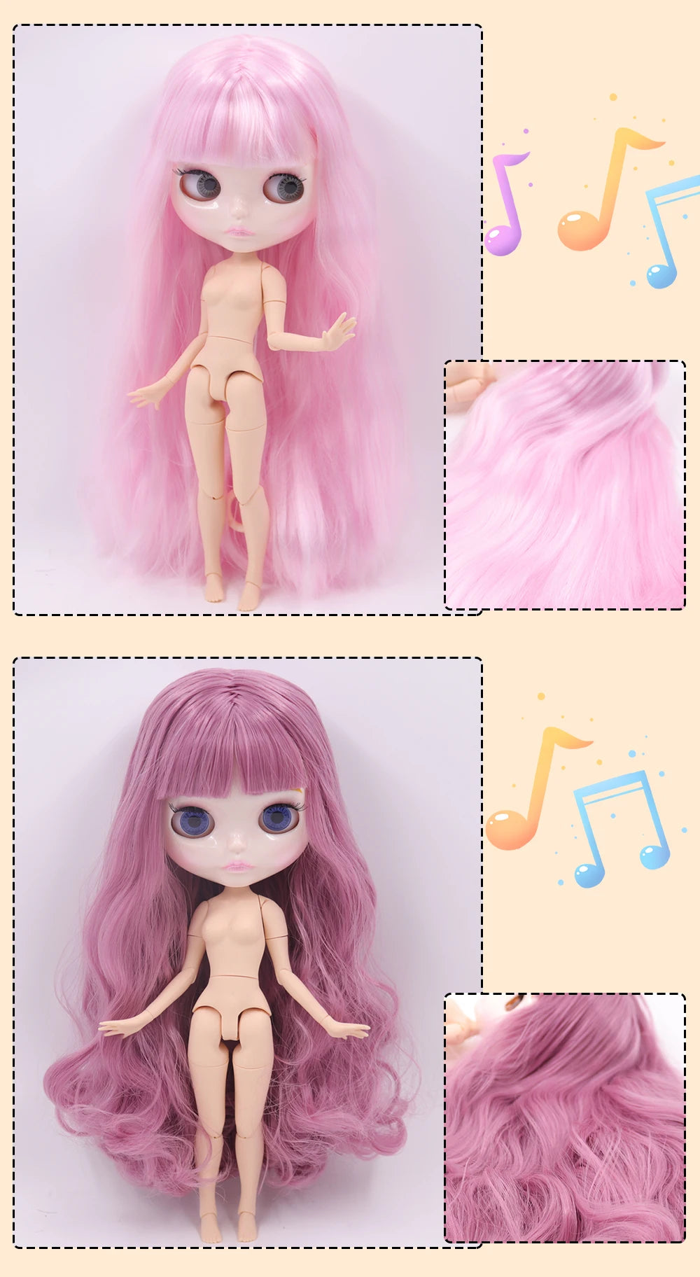 ICY DBS Blyth Doll Carved Lips Face White Skin Joint Body 1/6 BJD Special Price OB24 Toy Gift