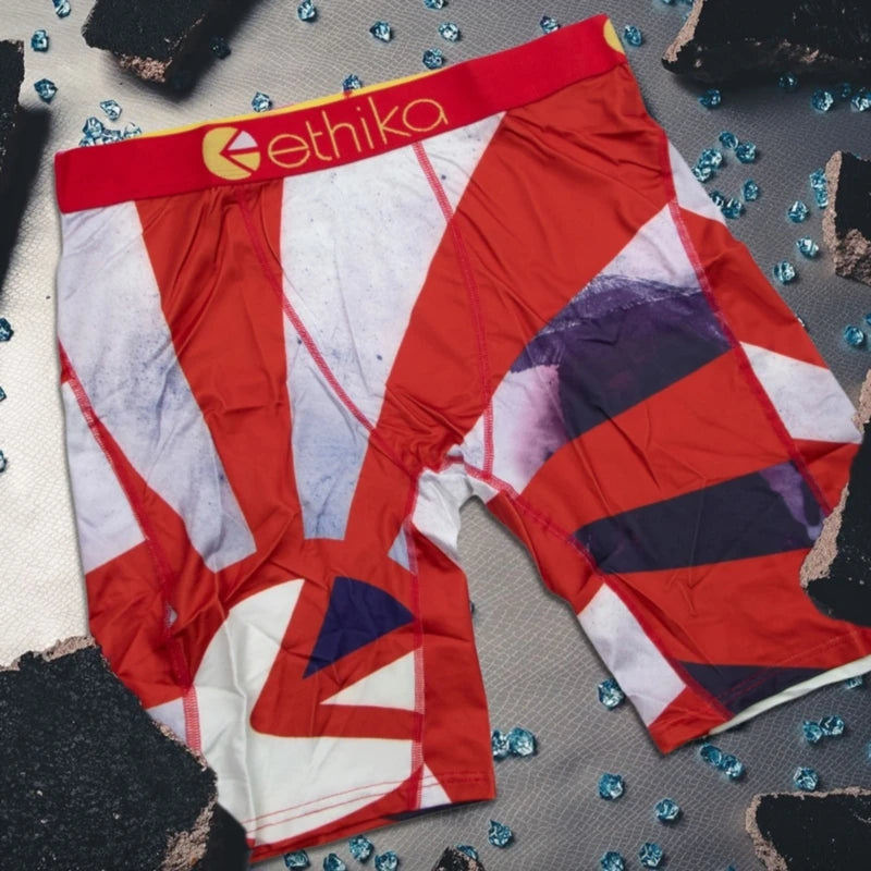 ETHIKA 1Pcs Men Underwear Boxers Breathable Mesh Crotch Man Underpants Plus Size Mens Panties L-3XL Printed Men's Boxers Briefs