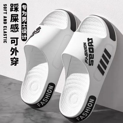 Big Size 48-49 Men Slippers Summer Flat Sole Home Slippers For Women Man Open Toe Trend Slides Couple Light Beach Shoes Sandals