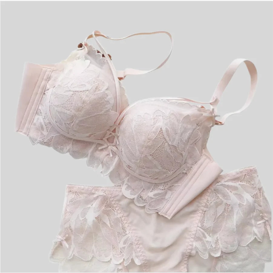 Sexy Lace Lingerie Women's Small Breasts Gathered to Show Large Without Steel Ring Underwear Anti-Sagging Breasts Bra