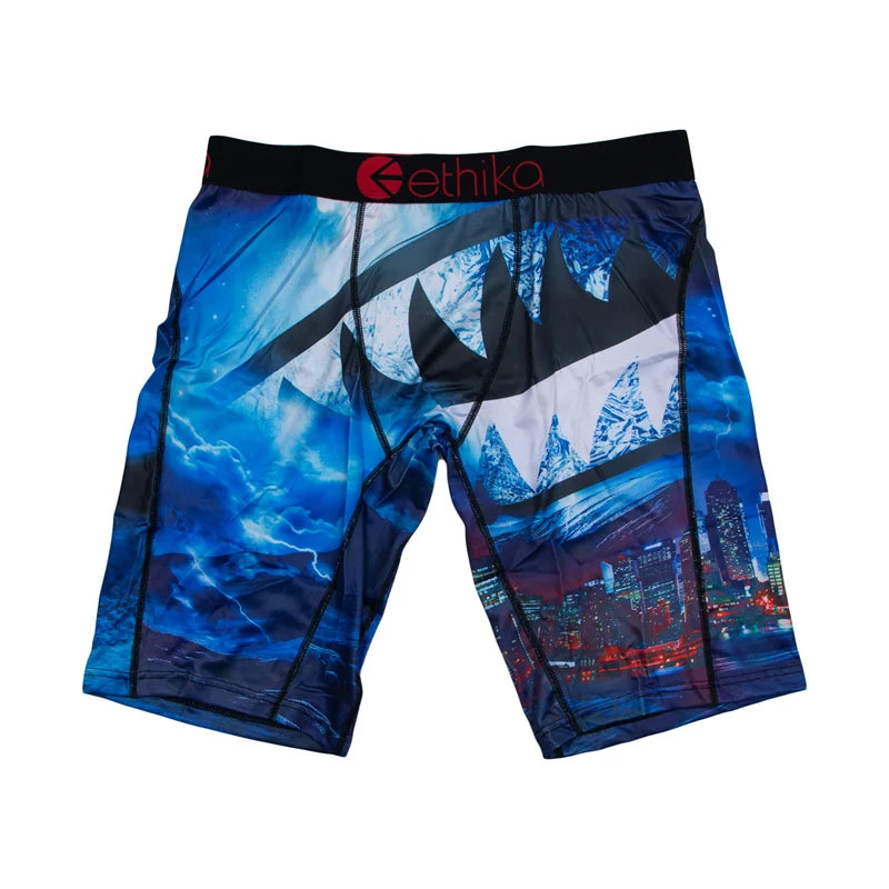 ETHIKA 1Pcs Men Underwear Boxers Breathable Mesh Crotch Man Underpants Plus Size L-3XL Mens Panties Printed Men's Boxers Briefs