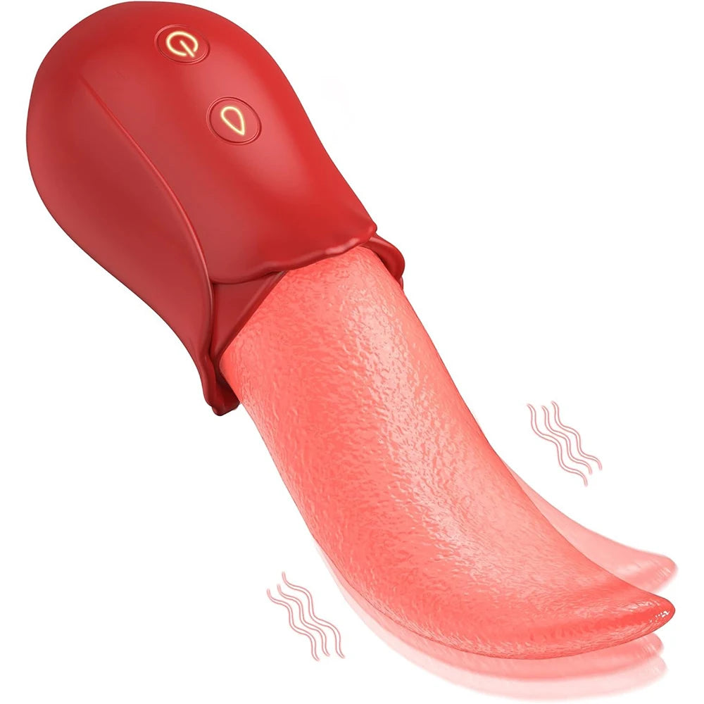 Clitoral Vibrator Adult Sex Toys for Women,Rose Sex Toy Realistic Tongue Vibrators Toys for Licking Clitoris Nipple Massager