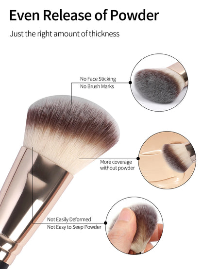 MAANGE 4pcs Basic Makeup Brushes Set With Box Dual-ended Foundations Powder Blush Details for Eyeshadow Brushes Beginner Travel
