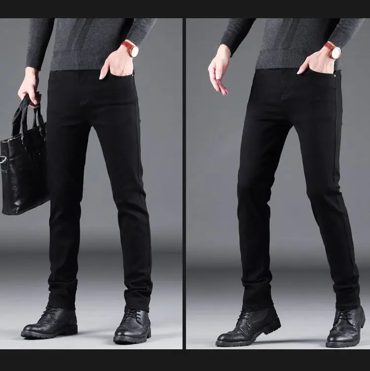 Men's Black Slim-Fit Stretch Jeans