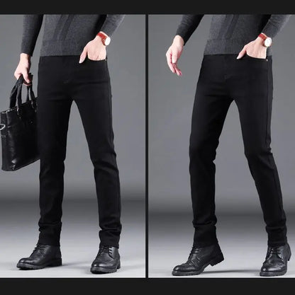 Men's Black Slim-Fit Stretch Jeans