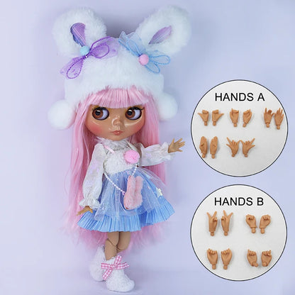 ICY DBS Blyth doll bjd joint body Tan Skin Cute Dress Clothing 1/6 30cm Girl Gift Anime SD