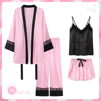 Women's Lace-Trim Sleepwear Set