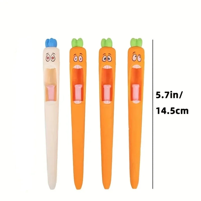 4pcs Multi-Expression Radish Shaped Gel Pens Creative Fresh Stationery Supplies Black Ink Fun Easter Gifts And Party Giveaways