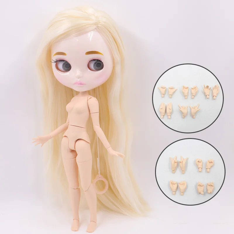 ICY DBS Blyth Doll Carved Lips Face White Skin Joint Body 1/6 BJD Special Price OB24 Toy Gift