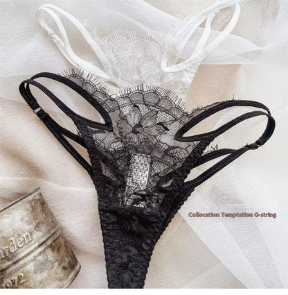 Sexy Lace Underwear Female Poly Poly Thin Soft Steel Ring up Support Anti-Sagging Collect Vice Breasts Solid Color Back Bra Set