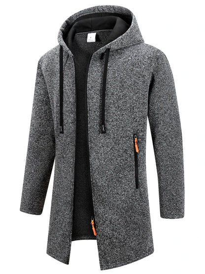 New Streetwear Men's Long Sleeve Sweatshirts for Men Zipper Hooded Oversize Winter Warm Jacket Coat Outdoor Tracksuit Men