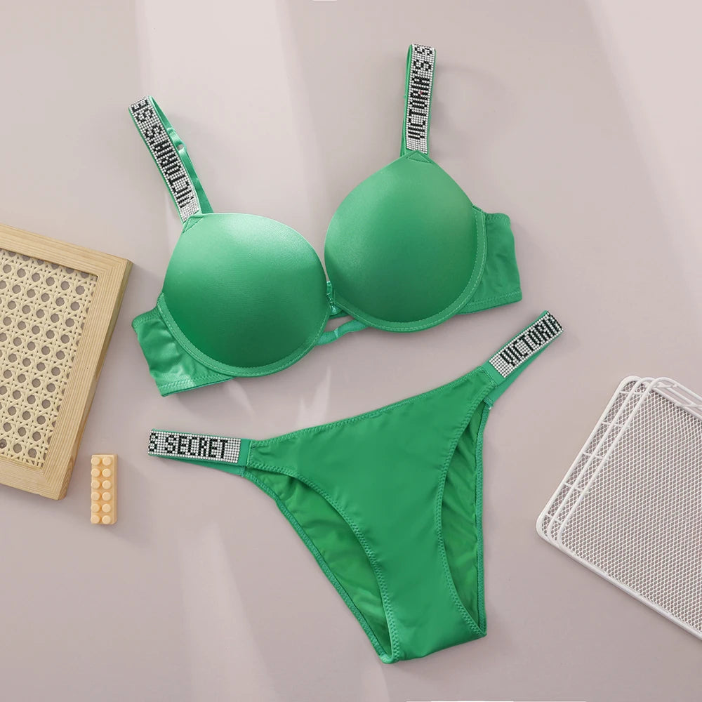 Women's Push-Up Bra & Thong Set