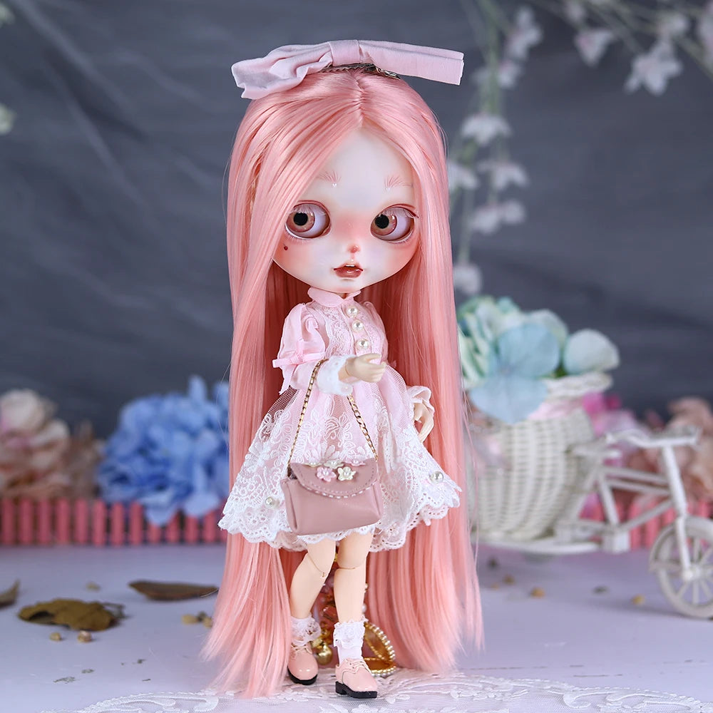 ICY DBS Blyth 1/6 Doll Hand Painted Set Cute Bunny Frosted Face Doll Set SD