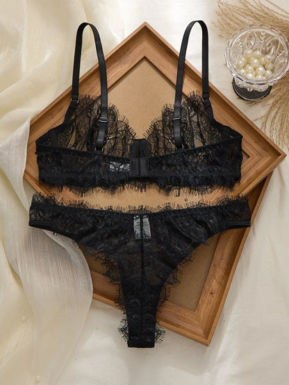 Women's Lightweight Lace Bra & Panty Set