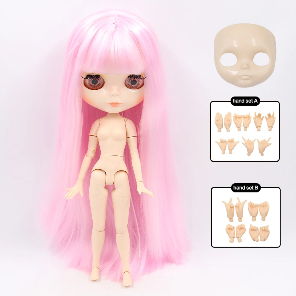 ICY DBS Blyth Doll Joint Body 30CM BJD Toy White Shiny Face and frosted Face with Extra Hands AB and Panel 1/6 DIY Fashion Doll