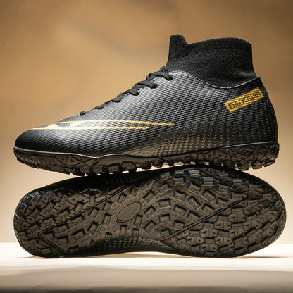 High-top soccer boots broken nails TF and spikes FG, 2 colors to choose from unisex styles professional breathable  football