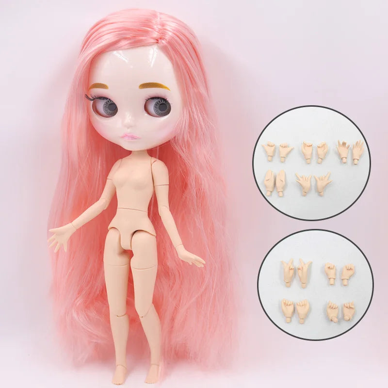 ICY DBS Blyth Doll Carved Lips Face White Skin Joint Body 1/6 BJD Special Price OB24 Toy Gift