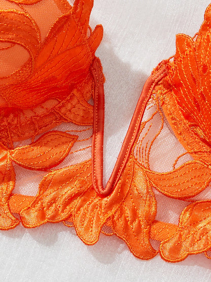 Women's Floral Lace Bra & Brief Set