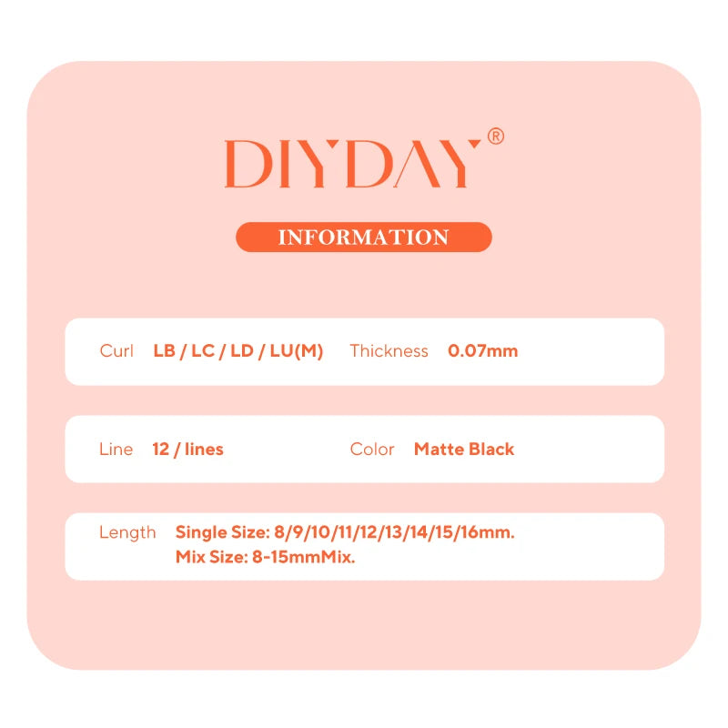 DIYDAY Layered Camellia Eyelashes LB LC LD LU(M) Fluffy Bloom Mink False Lashes Multi-layer Easy Fan Eyelash Extension