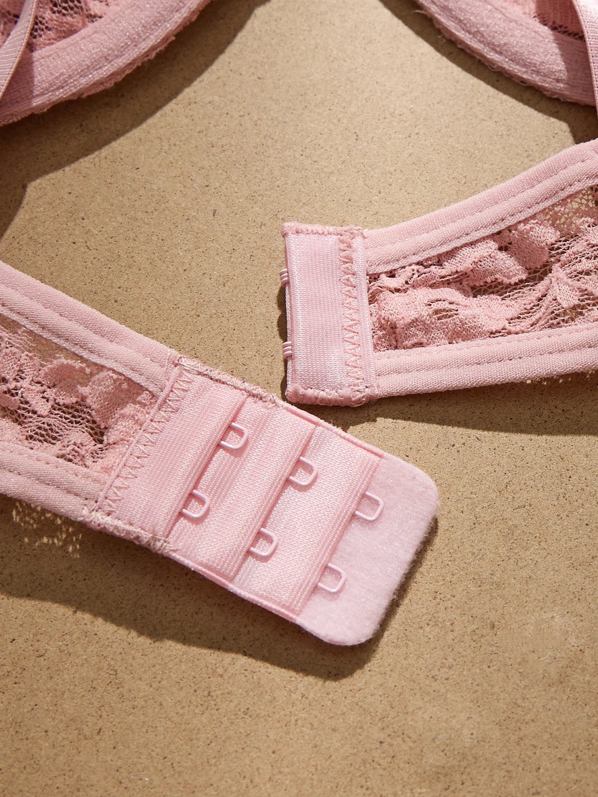 Women's Pink Lace Mesh Bra & Panty Set