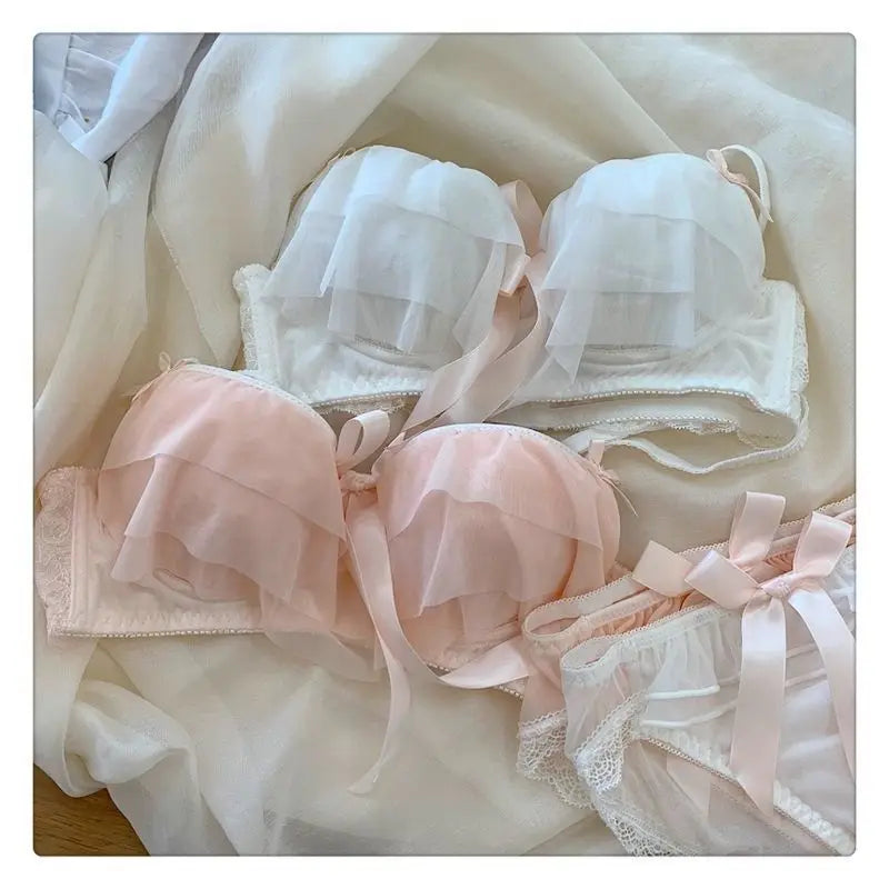 Women's Ruffle Mesh Wireless Bra