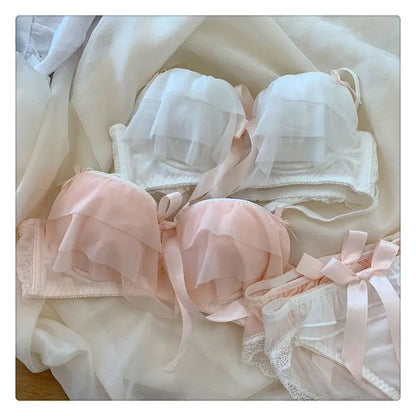 Women's Ruffle Mesh Wireless Bra