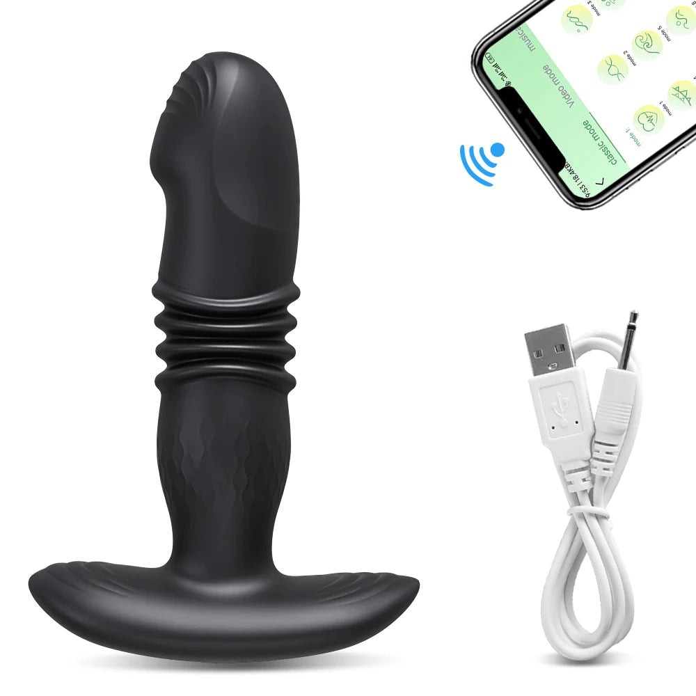 Thrusting Prostate Massager with Ring
