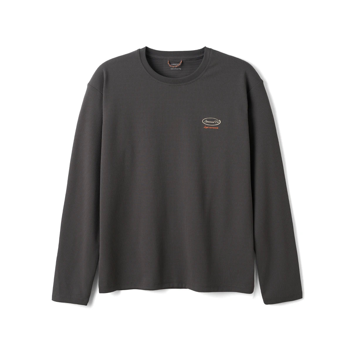 SIMWOOD Quick Dry Waffle Texture Long Sleeve T-shirt Men 180gsm Anti-static Moisture Wicking Sportswear for Running Workout Top