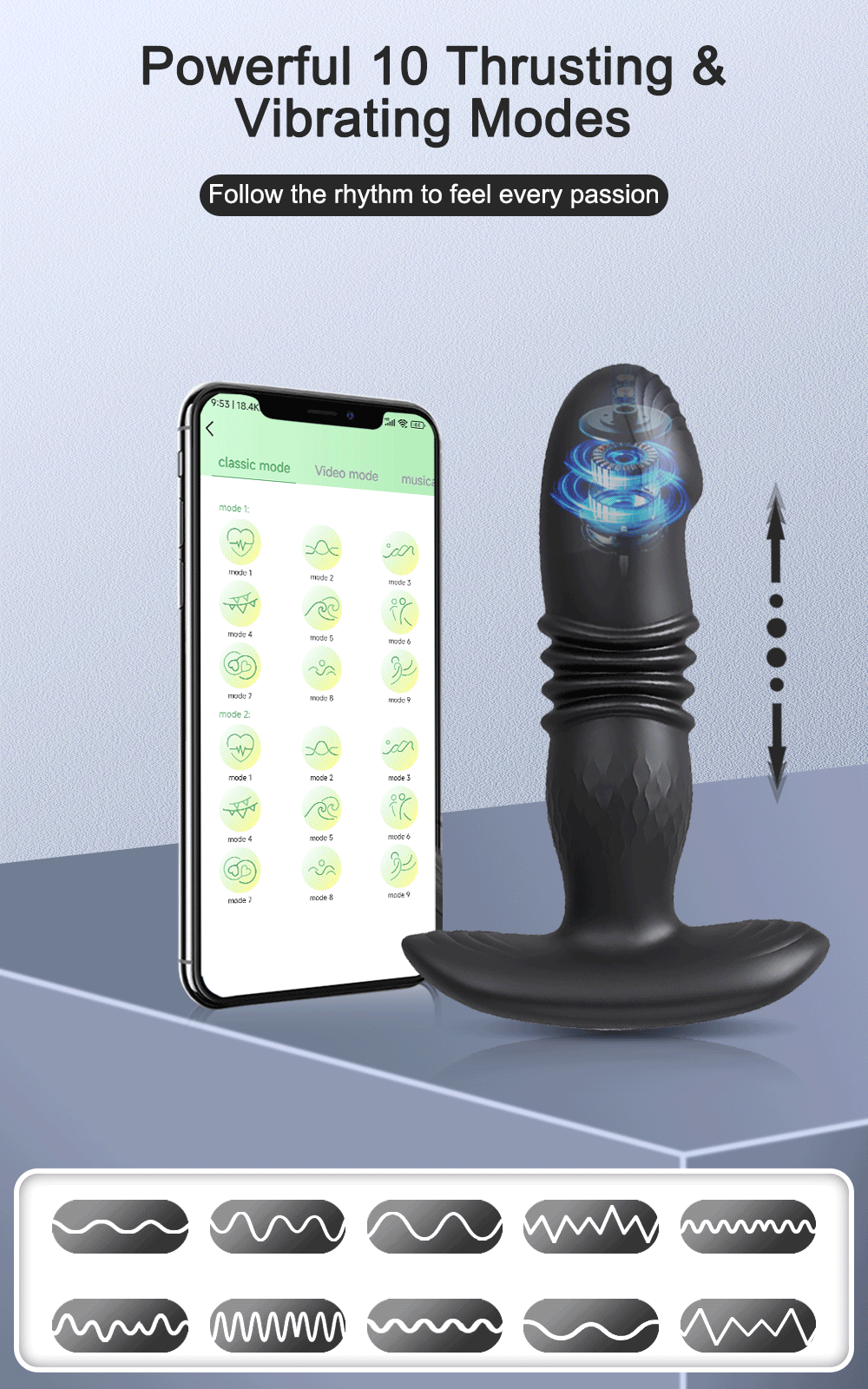 App-Controlled Telescopic Anal Massager