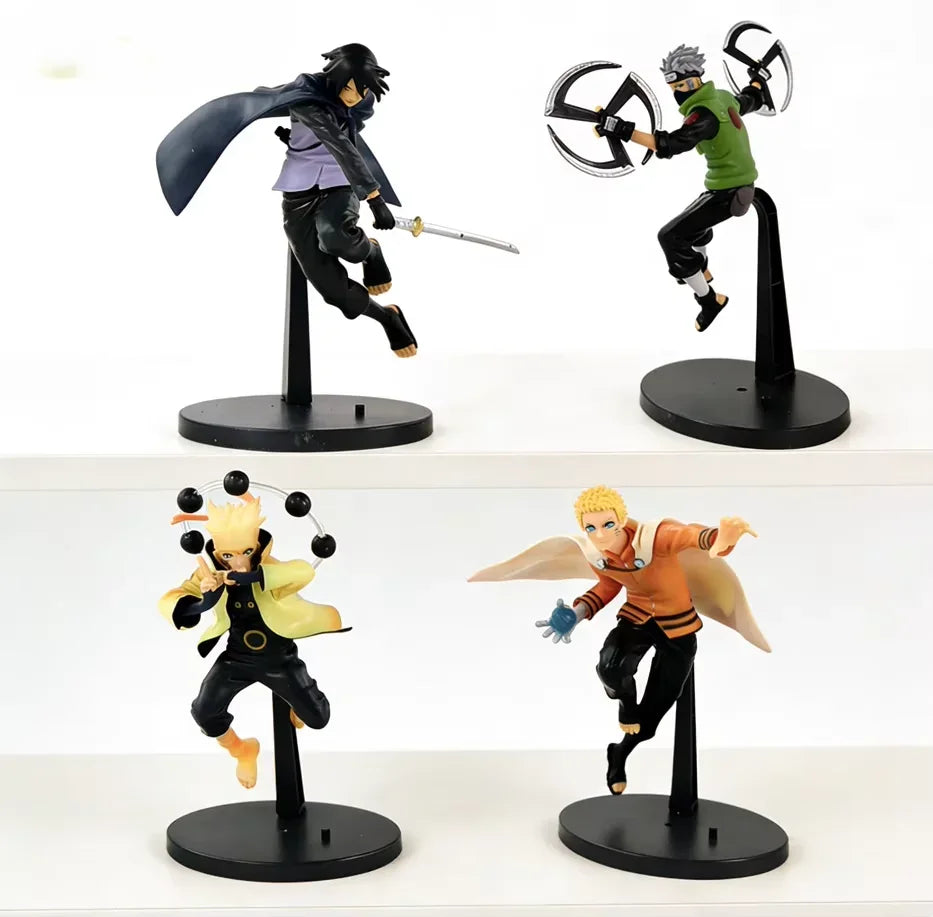 Bandai Naruto Shippuden anime Figures Uchiha Sasuke Hatake Kakashi Combat Form Collectible figure decorative Model Anime Toys