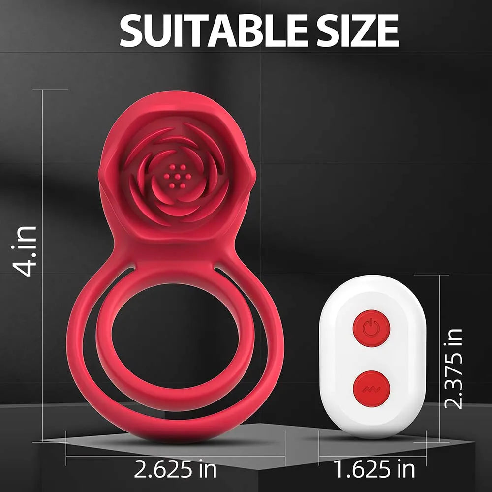 Penis Ring Vibrator 7 Modes Cockring Sexual Stimulation Long Lasting Stronger Male Rose Sex Toys for Couple Pleasure Adult Toys