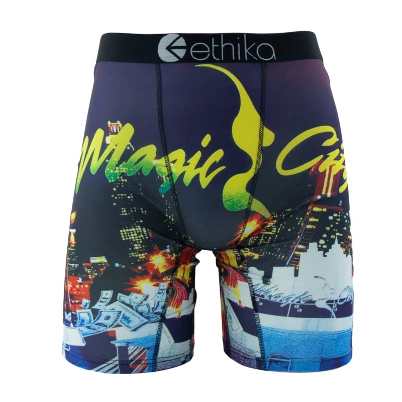 ETHIKA Men Underwear Boxers 1Pcs Breathable Mesh Crotch Man Swimming Underpants Plus Size L-3XL Mens Panties Men's Boxers Briefs