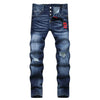 2025 Men's Ripped Jeans Luxury Brand Light Blue Holes Long Trousers Quality Male Fashion Stretch Slim Pants Men Skinny Jeans