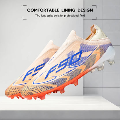AG/FG Soccer Cleats for Men Women Youth PU Fabric Upper TPU Sole Non-Slip Wear-Resistant for Natural Grass Sports Pitch Tra