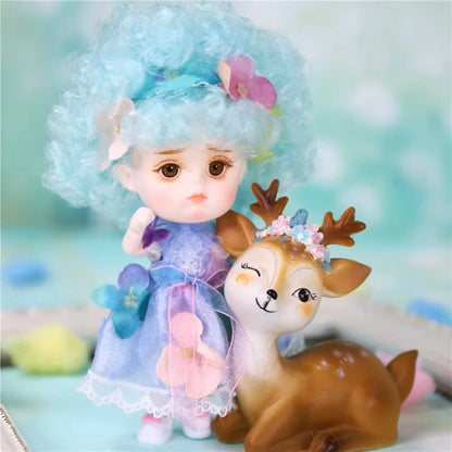 ICY DBS 1/8 BJD Dream Fairy Dudu Doll with Mechanical Makeup Clothing and Shoes—16 cm SD Anime Style
