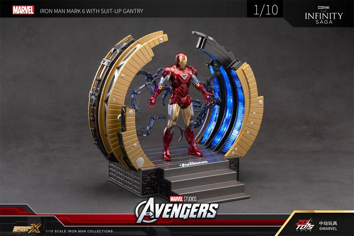 ZD Toys Avengers Iron Man Action Figure MK6 Suit-up Gantry Suit Up Gantry With MK4 Tony Stark Legends Collection Toy Gift