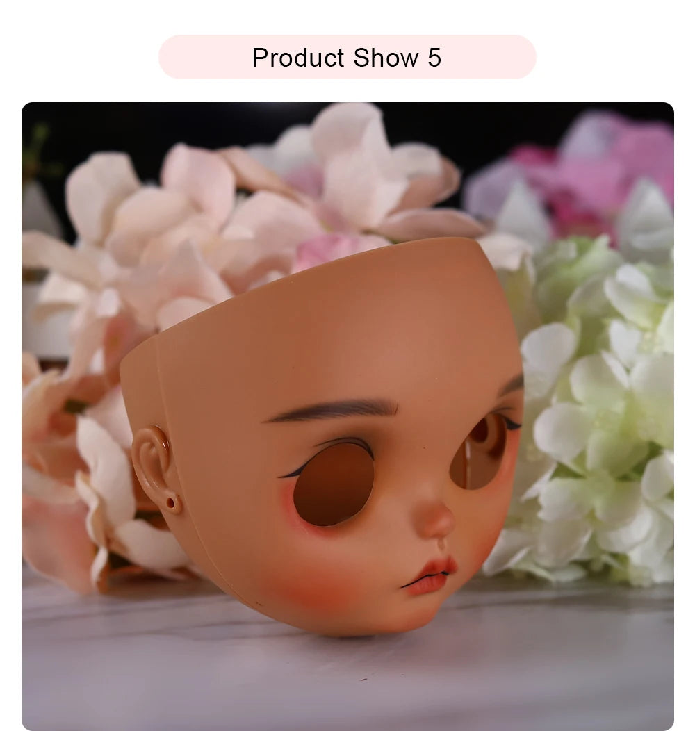 Blyth1/6 doll Hand-painted shell DIY makeup lip carving eyebrows handmade Ears