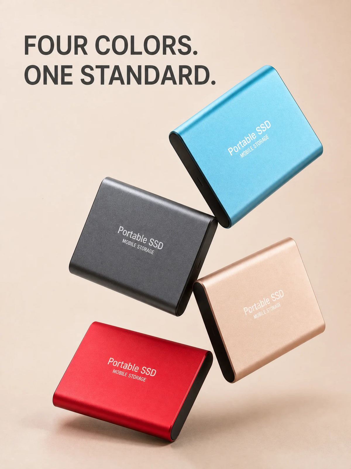 High-speed SSD 1TB Portable External Hard Drive 2TB Solid State Drive 4TB Mass Hard Disk for Laptop Mac PC and Mobile Phone Data